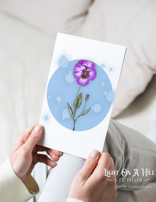 Purple Pansy Greeting card