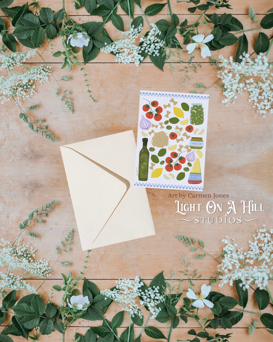 Pasta night Greeting card