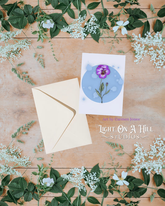 Purple Pansy Greeting card